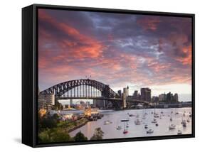 View over Lavendar Bay Toward the Habour Bridge and the Skyline of Central Sydney, Australia-Andrew Watson-Framed Stretched Canvas