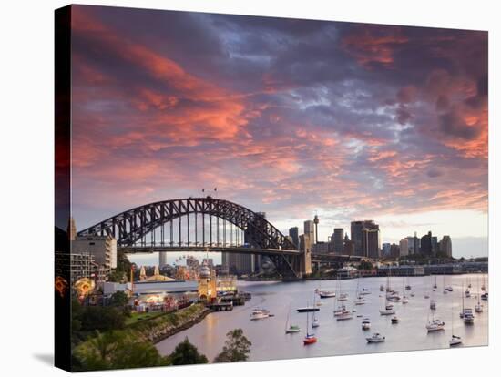 View over Lavendar Bay Toward the Habour Bridge and the Skyline of Central Sydney, Australia-Andrew Watson-Stretched Canvas