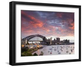 View over Lavendar Bay Toward the Habour Bridge and the Skyline of Central Sydney, Australia-Andrew Watson-Framed Premium Photographic Print