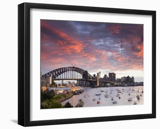 View over Lavendar Bay Toward the Habour Bridge and the Skyline of Central Sydney, Australia-Andrew Watson-Framed Photographic Print
