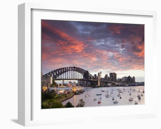 View over Lavendar Bay Toward the Habour Bridge and the Skyline of Central Sydney, Australia-Andrew Watson-Framed Photographic Print