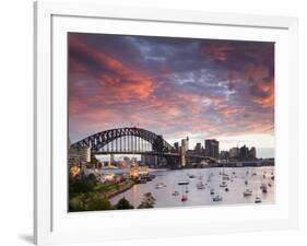 View over Lavendar Bay Toward the Habour Bridge and the Skyline of Central Sydney, Australia-Andrew Watson-Framed Photographic Print