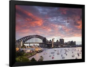 View over Lavendar Bay Toward the Habour Bridge and the Skyline of Central Sydney, Australia-Andrew Watson-Framed Photographic Print