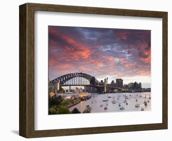 View over Lavendar Bay Toward the Habour Bridge and the Skyline of Central Sydney, Australia-Andrew Watson-Framed Photographic Print