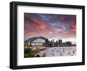 View over Lavendar Bay Toward the Habour Bridge and the Skyline of Central Sydney, Australia-Andrew Watson-Framed Photographic Print