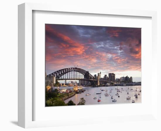 View over Lavendar Bay Toward the Habour Bridge and the Skyline of Central Sydney, Australia-Andrew Watson-Framed Photographic Print