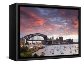 View over Lavendar Bay Toward the Habour Bridge and the Skyline of Central Sydney, Australia-Andrew Watson-Framed Stretched Canvas