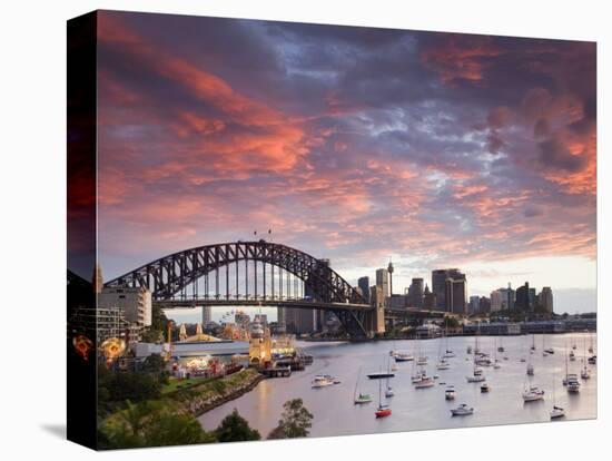 View over Lavendar Bay Toward the Habour Bridge and the Skyline of Central Sydney, Australia-Andrew Watson-Stretched Canvas