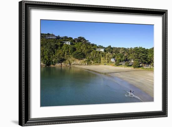 View over Little Oneroa Beach, Waiheke Island, Hauraki Gulf, North Island, New Zealand, Pacific-Michael Runkel-Framed Photographic Print