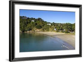 View over Little Oneroa Beach, Waiheke Island, Hauraki Gulf, North Island, New Zealand, Pacific-Michael Runkel-Framed Photographic Print