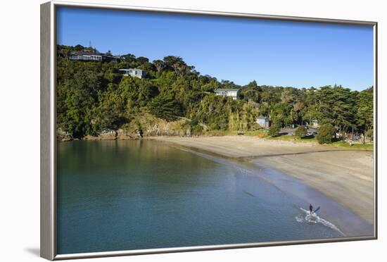 View over Little Oneroa Beach, Waiheke Island, Hauraki Gulf, North Island, New Zealand, Pacific-Michael Runkel-Framed Photographic Print