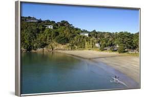 View over Little Oneroa Beach, Waiheke Island, Hauraki Gulf, North Island, New Zealand, Pacific-Michael Runkel-Framed Photographic Print