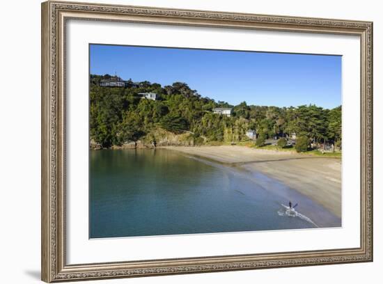 View over Little Oneroa Beach, Waiheke Island, Hauraki Gulf, North Island, New Zealand, Pacific-Michael Runkel-Framed Photographic Print