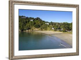 View over Little Oneroa Beach, Waiheke Island, Hauraki Gulf, North Island, New Zealand, Pacific-Michael Runkel-Framed Photographic Print