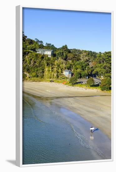 View over Little Oneroa Beach, Waiheke Island, Hauraki Gulf, North Island, New Zealand, Pacific-Michael Runkel-Framed Photographic Print