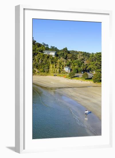 View over Little Oneroa Beach, Waiheke Island, Hauraki Gulf, North Island, New Zealand, Pacific-Michael Runkel-Framed Photographic Print