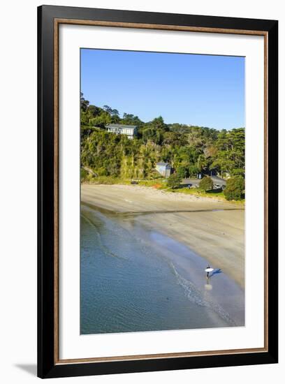 View over Little Oneroa Beach, Waiheke Island, Hauraki Gulf, North Island, New Zealand, Pacific-Michael Runkel-Framed Photographic Print