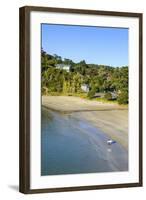 View over Little Oneroa Beach, Waiheke Island, Hauraki Gulf, North Island, New Zealand, Pacific-Michael Runkel-Framed Photographic Print