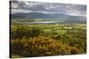 View over Llangorse Lake to Pen Y Fan from Mynydd Troed-Stuart Black-Stretched Canvas