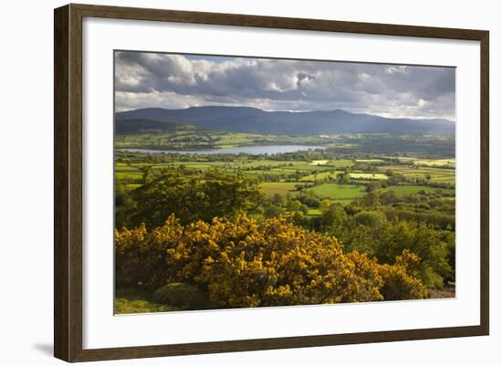 View over Llangorse Lake to Pen Y Fan from Mynydd Troed-Stuart Black-Framed Photographic Print