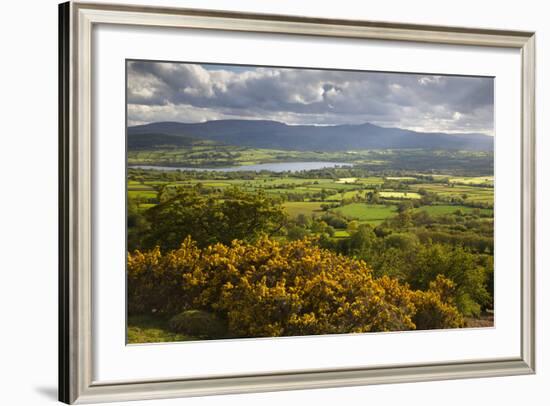 View over Llangorse Lake to Pen Y Fan from Mynydd Troed-Stuart Black-Framed Photographic Print