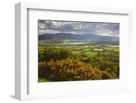 View over Llangorse Lake to Pen Y Fan from Mynydd Troed-Stuart Black-Framed Photographic Print