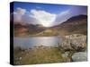 View over Llyn Llydaw Looking at Cloud Covered Peak of Snowdon, Snowdonia National Park, Wales, UK-Ian Egner-Stretched Canvas