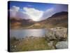 View over Llyn Llydaw Looking at Cloud Covered Peak of Snowdon, Snowdonia National Park, Wales, UK-Ian Egner-Stretched Canvas