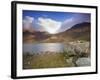 View over Llyn Llydaw Looking at Cloud Covered Peak of Snowdon, Snowdonia National Park, Wales, UK-Ian Egner-Framed Photographic Print