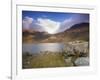 View over Llyn Llydaw Looking at Cloud Covered Peak of Snowdon, Snowdonia National Park, Wales, UK-Ian Egner-Framed Photographic Print