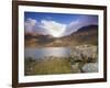 View over Llyn Llydaw Looking at Cloud Covered Peak of Snowdon, Snowdonia National Park, Wales, UK-Ian Egner-Framed Photographic Print