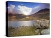 View over Llyn Llydaw Looking at Cloud Covered Peak of Snowdon, Snowdonia National Park, Wales, UK-Ian Egner-Stretched Canvas