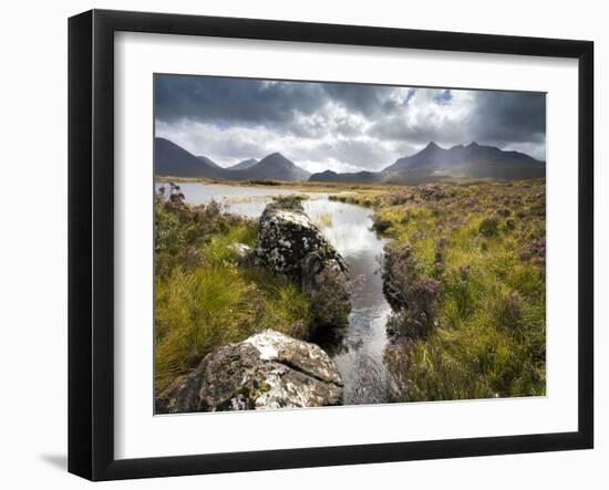 View over Loch Caol to Sgurr Nan Gillean and Marsco, Glen Sligachan, Isle of Skye, Highlands, Scotl-Lee Frost-Framed Photographic Print