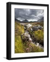 View over Loch Caol to Sgurr Nan Gillean and Marsco, Glen Sligachan, Isle of Skye, Highlands, Scotl-Lee Frost-Framed Photographic Print