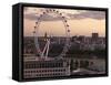 View over London West End Skyline with the London Eye in the Foreground, London, England, UK-Matthew Frost-Framed Stretched Canvas