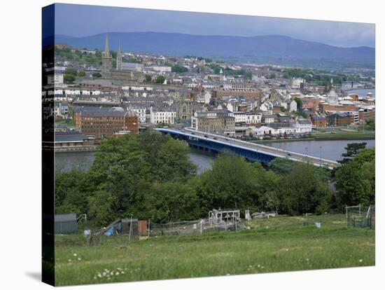 View Over Londonderry, County Derry, Northern Ireland, United Kingdom-Roy Rainford-Stretched Canvas