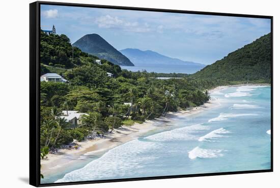 View over Long Beach, Tortola, British Virgin Islands, West Indies, Caribbean, Central America-Michael Runkel-Framed Stretched Canvas