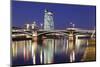 View over Main River to Ignatz Bubis Bridge and European Central Bank, Frankfurt, Hesse, Germany, E-Markus Lange-Mounted Photographic Print