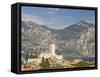 View over Malcesine and the Scaligero Castle, Lake Garda, Veneto, Italy, Europe-James Emmerson-Framed Stretched Canvas