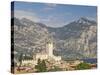 View over Malcesine and the Scaligero Castle, Lake Garda, Veneto, Italy, Europe-James Emmerson-Stretched Canvas