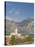 View over Malcesine and the Scaligero Castle, Lake Garda, Veneto, Italy, Europe-James Emmerson-Stretched Canvas