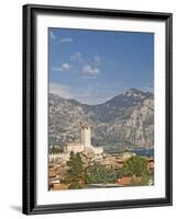 View over Malcesine and the Scaligero Castle, Lake Garda, Veneto, Italy, Europe-James Emmerson-Framed Photographic Print