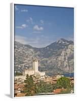 View over Malcesine and the Scaligero Castle, Lake Garda, Veneto, Italy, Europe-James Emmerson-Framed Photographic Print