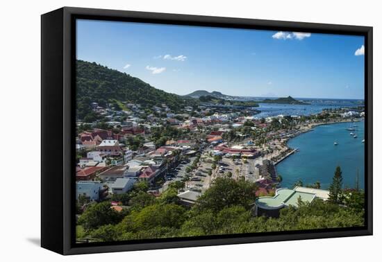View over Marigot from Fort St. Louis, St. Martin, French territory, West Indies, Caribbean, Centra-Michael Runkel-Framed Stretched Canvas