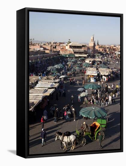 View over Market, Place Jemaa el Fna, Marrakesh, Morocco, North Africa, Africa-Frank Fell-Framed Stretched Canvas