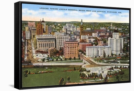 View over Milwaukee, Wisconsin-null-Framed Stretched Canvas