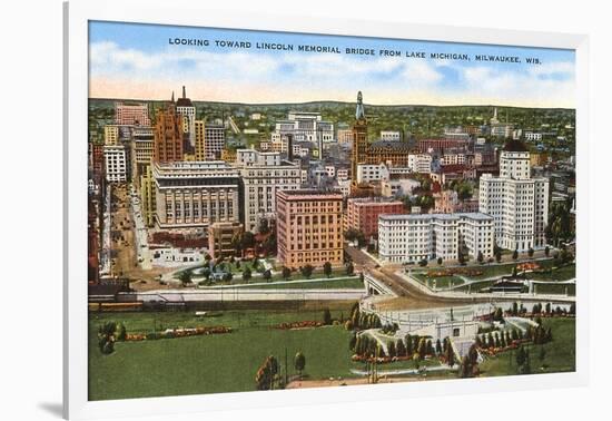 View over Milwaukee, Wisconsin-null-Framed Art Print