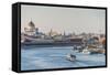 View over Moscow and the Moskva River (Moscow River) at Sunset, Russia, Europe-Michael Runkel-Framed Stretched Canvas