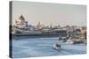 View over Moscow and the Moskva River (Moscow River) at Sunset, Russia, Europe-Michael Runkel-Stretched Canvas