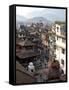 View over Narrow Streets and Rooftops Near Durbar Square Towards the Hilltop Temple of Swayambhunat-Lee Frost-Framed Stretched Canvas